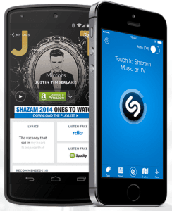 Shazam 2nd screen app real-time