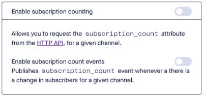 Enable the Subscription Count feature using a toggle