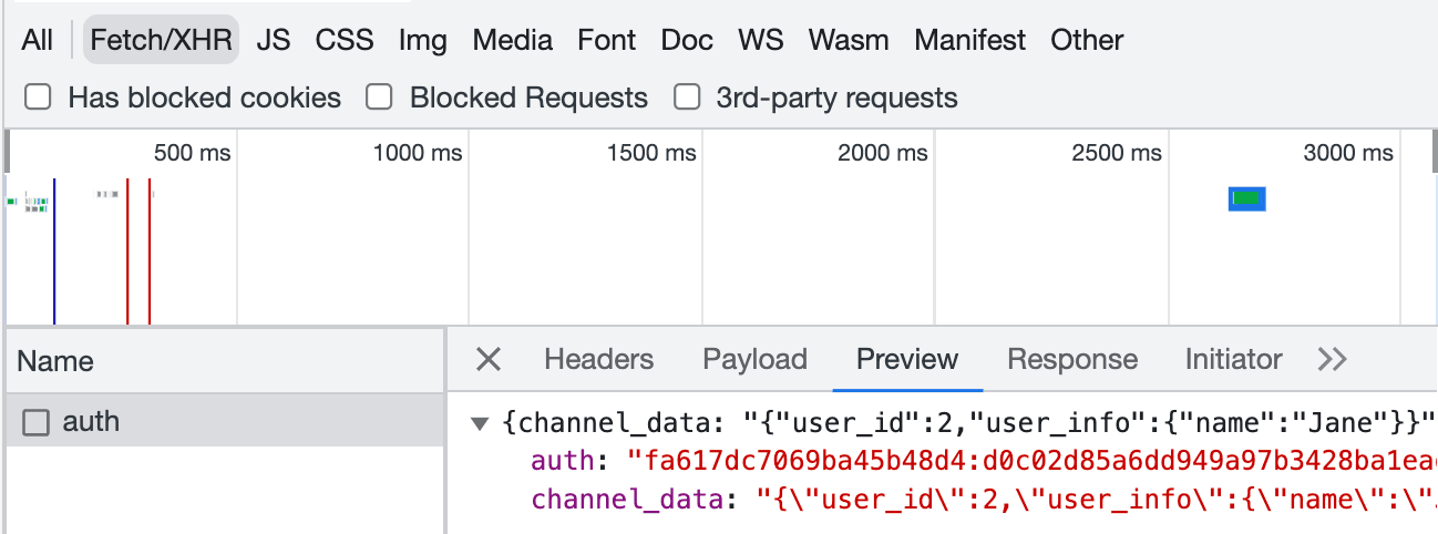 Console with an auth endpoint for your chat frontend with sentiment analysis - Pusher Channels
